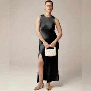 J.Crew High-neck slip dress in luster crepe Black BY911